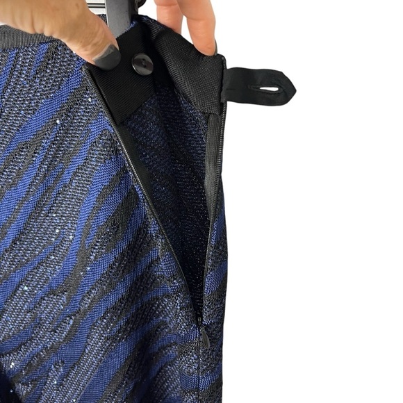 St John Party Animal Pants Blue Black Sequins Size 14 Animal Print Straight Leg - Picture 4 of 10